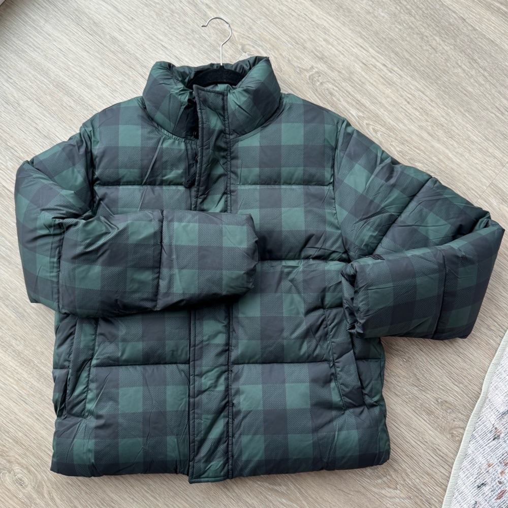 Fabletics Essential Puffer Checkered Winter Coat - image 1